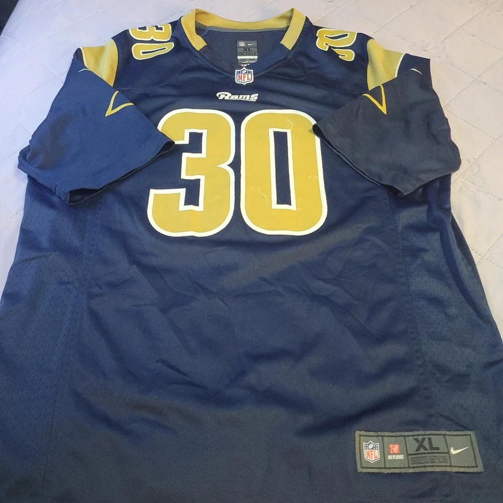 Nike Los Angeles Rams Todd Gurley II 30 Football Jersey Mens XL Navy Blue Gold